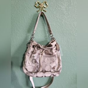 Coach Poppy Signature Drawstring Bucket Bag